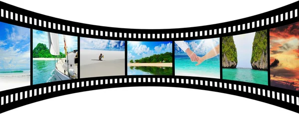 Film strip with beautiful holiday pictures — Stock Photo, Image