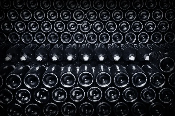 Old bottles of red wine — Stock Photo, Image