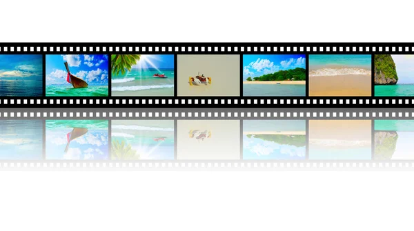 Film strip with beautiful holiday pictures — Stock Photo, Image