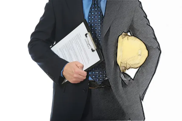 Businessman with construction helmet — Stock Photo, Image