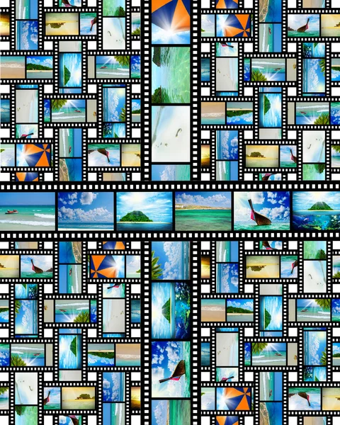 Film strip with beautiful holiday pictures — Stock Photo, Image