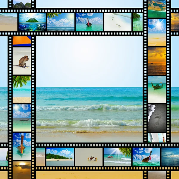 Film strip with beautiful holiday pictures — Stock Photo, Image