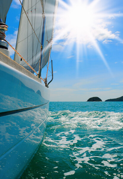 Yacht in the open sea