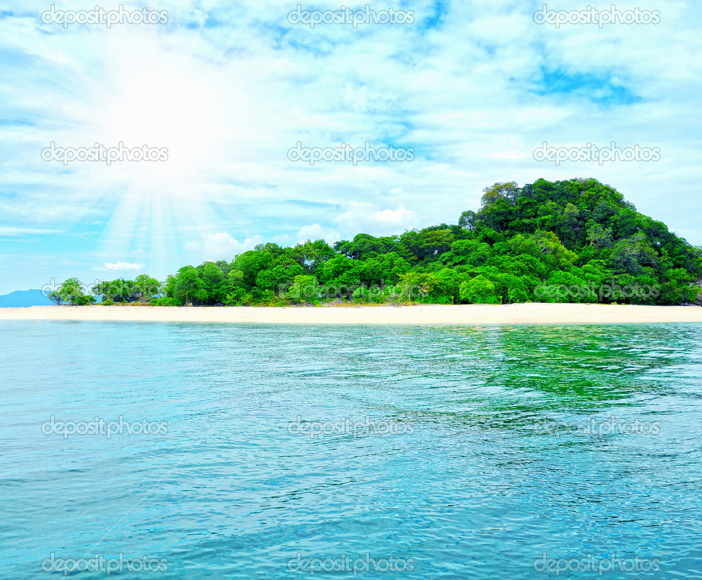 Sunny tropical beach on the island