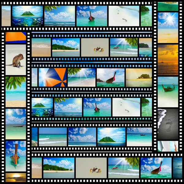 Film strip with beautiful holiday pictures — Stock Photo, Image