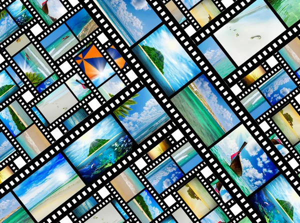 Film strip with beautiful holiday pictures — Stock Photo, Image