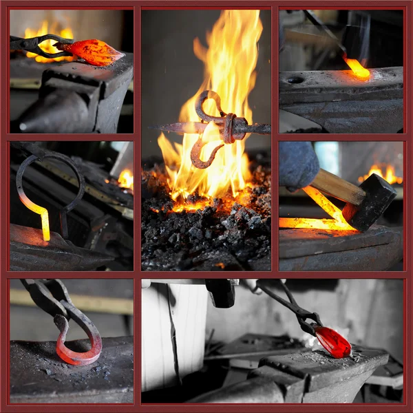 Incandescent element in the smithy — Stock Photo, Image