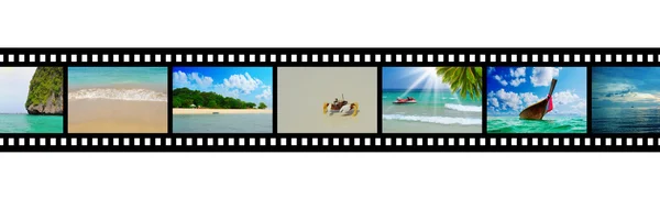 Tira de filme com belas fotos de férias — Fotografia de Stock