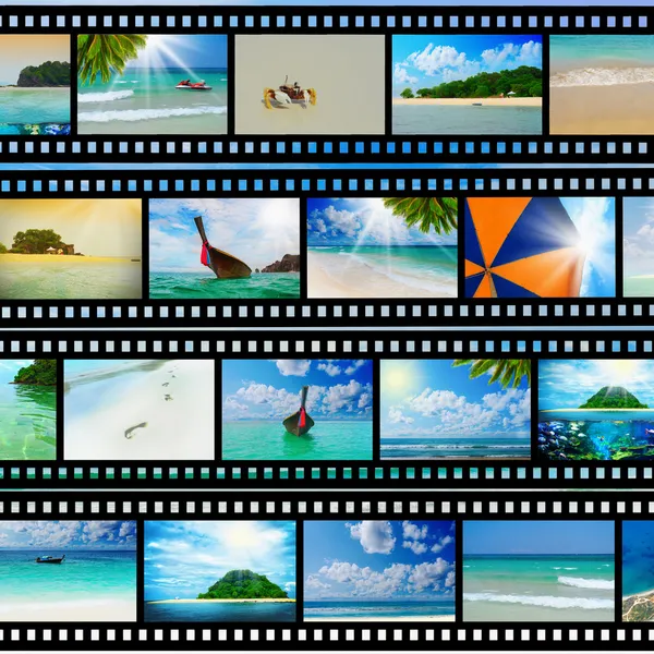 Film strip with beautiful holiday pictures Stock Picture