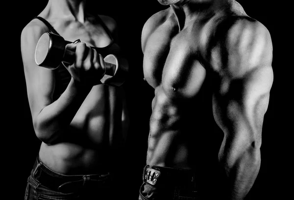 vücut geliştirme. erkek ve kadın