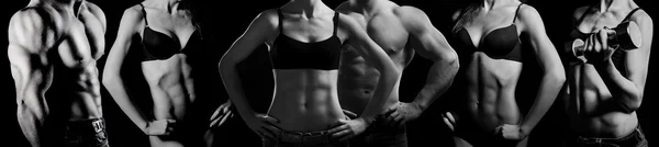 Vücut geliştirme. erkek ve kadın — Stok fotoğraf