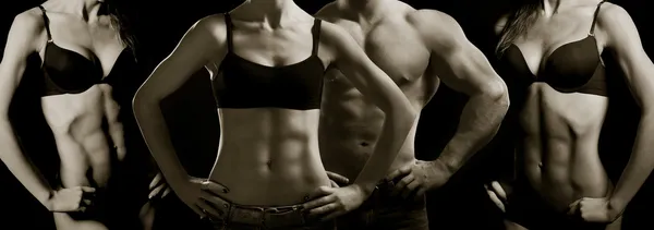 vücut geliştirme. erkek ve kadın