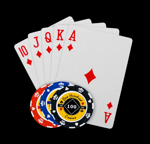Póker zseton, kártya Stock Fotó