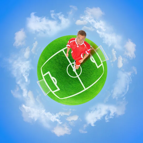 Football green planet — Stock Photo, Image