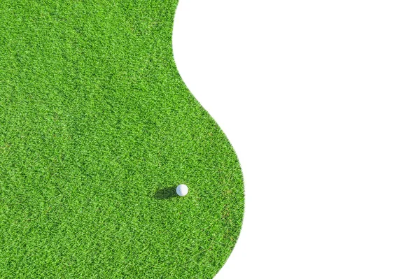 Golf club. Green field and ball in grass — Stock Photo, Image