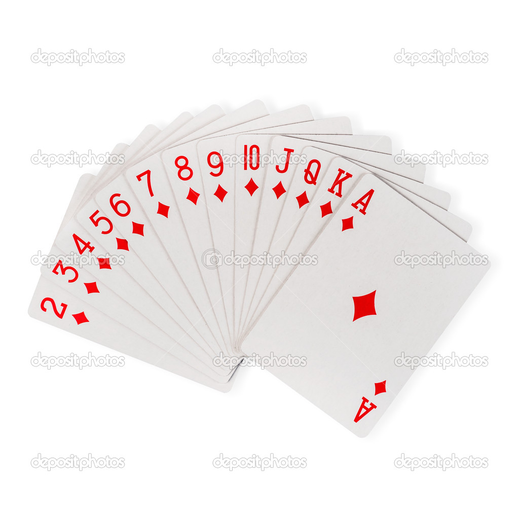 The Combination Of Playing Cards Poker Casino. Isolated On White