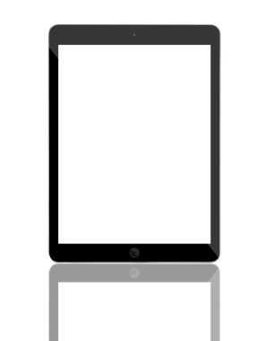 bilgisayar tablet ile boş bir beyaz ekran.