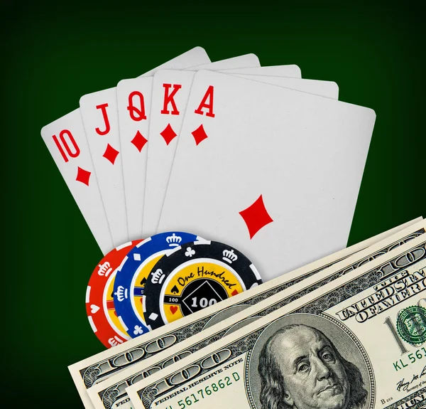 玩扑克扑克赌场 — 图库照片