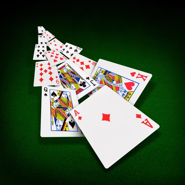 Jugar cartas casino de póquer — Foto de Stock