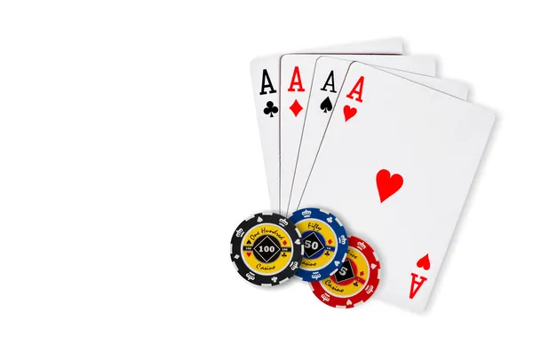 Fichas de poker Jugando cartas — Foto de Stock