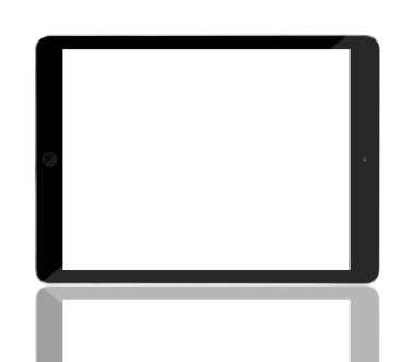 bilgisayar tablet ile boş bir beyaz ekran.