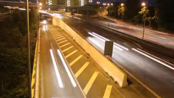 Berlín - městské dálnice v noci - doba — Stock video