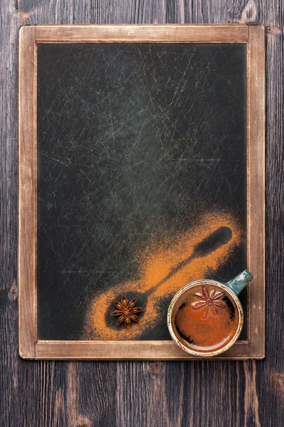 Cup of coffee with spices