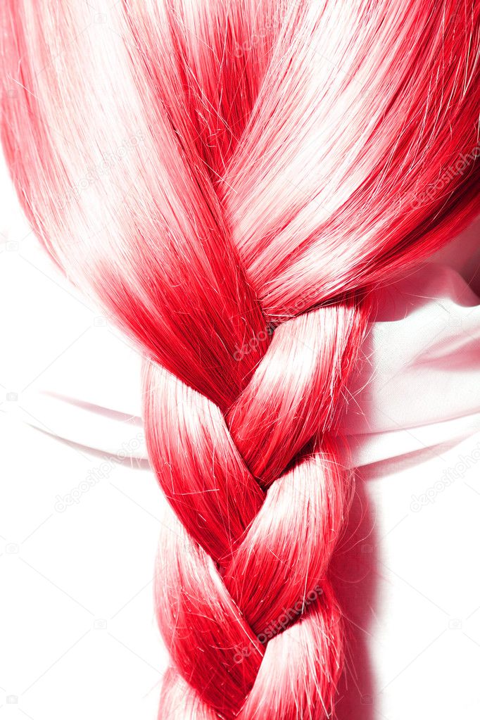 Red hair plaits