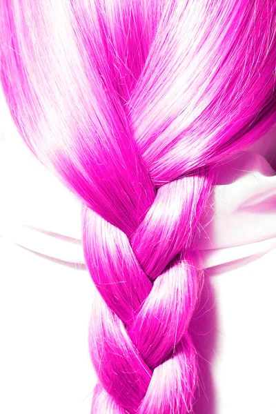 Trecce di capelli rosa — Foto Stock