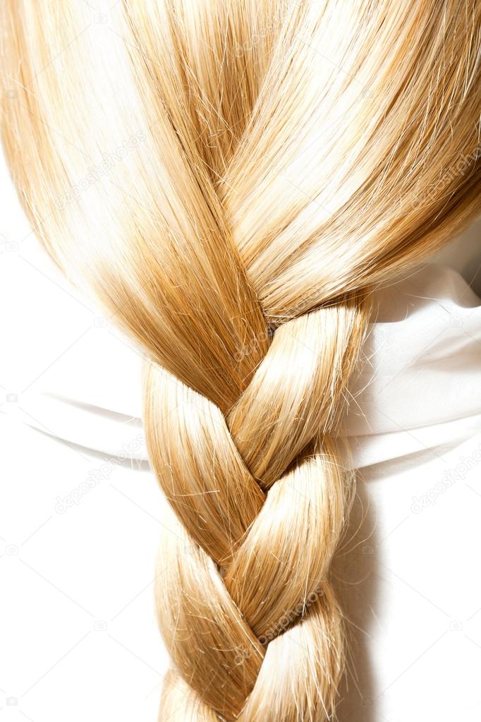 Blonde hair plaits