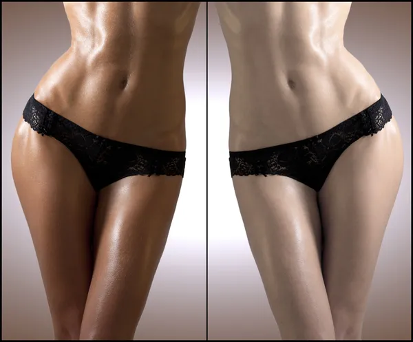 yanık tenli kadın vücudu ince.