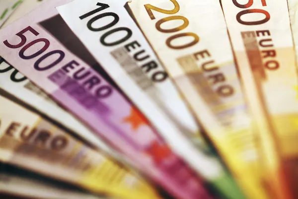 Background of euro bills. Stock Photo