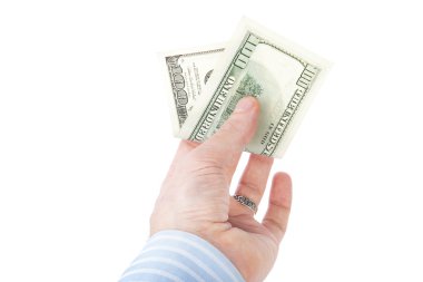 Bir işadamı el yüz dolar ile
