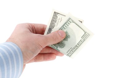 Bir işadamı el yüz dolar ile