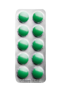 Beyaz arka plan üzerinde izole hap paketi