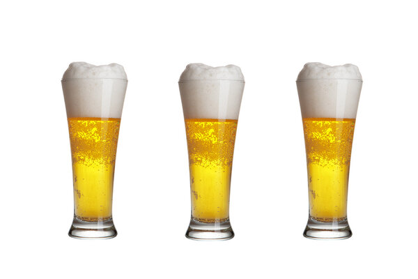 beer in a glass isolated on white