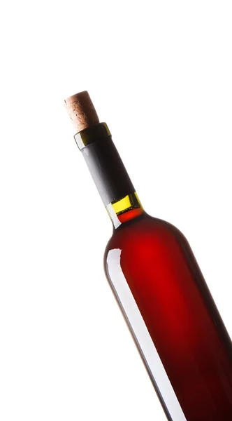 Red wine bottle isolated on white background — Stock Photo, Image