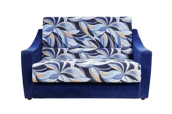Blaues Sofa isoliert auf weißem Hintergrund — Stockfoto