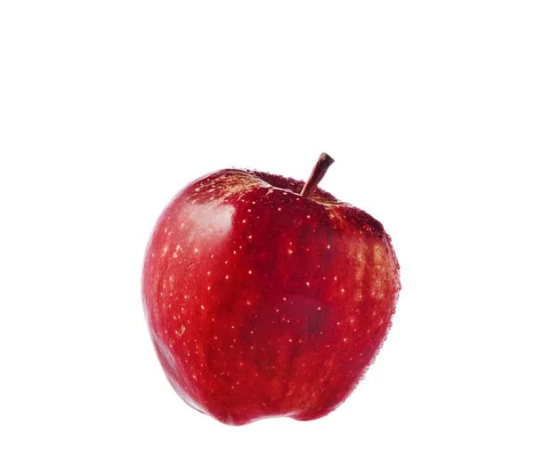 Moget rött äpple. isolerad på en vit bakgrund. — Stockfoto