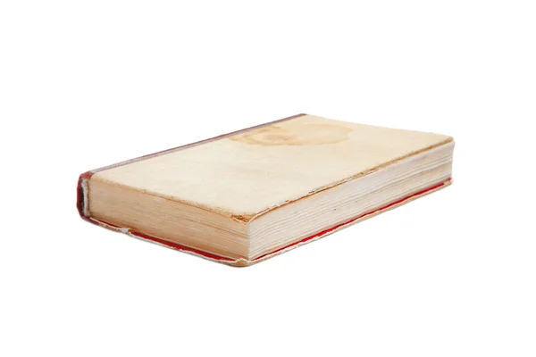 Libro viejo con una mancha con cubierta de tela aislada en blanco . — Foto de Stock
