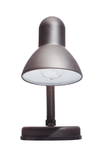 Fémes fekete asztali lámpa elszigetelt fehér background — Stock Fotó