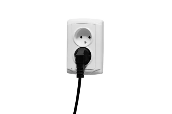 Standart outlet med plug isolerad på vit — Stockfoto