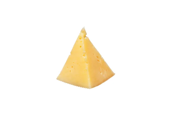Треугольник из сыра на белом фоне — стоковое фото