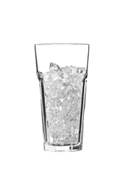 Glass with ice cubes. Isolated on white — Stock Photo, Image