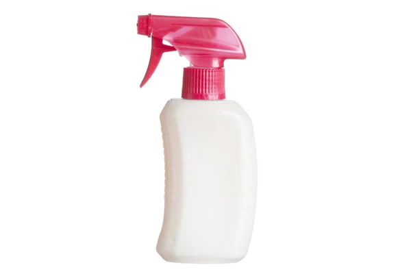 Garrafa de spray de um produto de limpeza isolado em branco — Fotografia de Stock