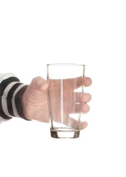 Man hand met een glas — Stockfoto