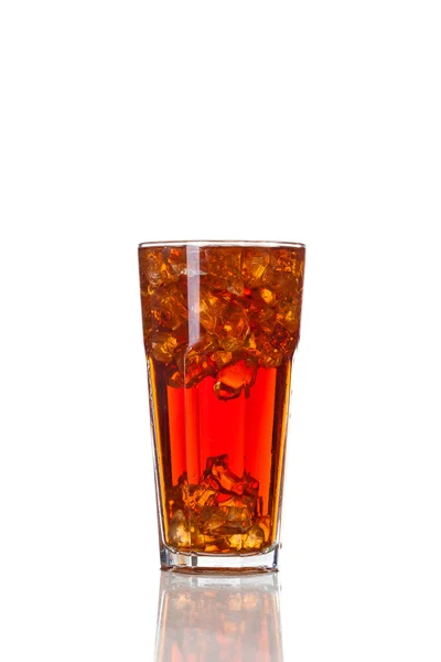 Cola drink in glass, isolated on white background — Stock Photo, Image