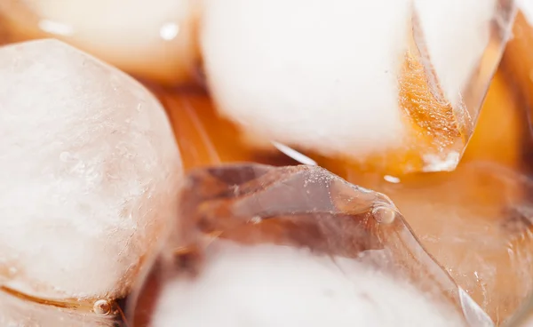 Cola with ice cubes close up — Stock Photo, Image