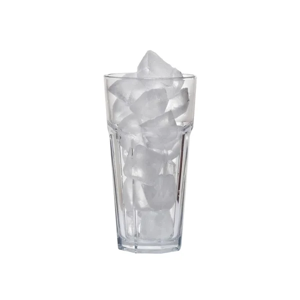 Vetro con ghiaccio su sfondo bianco — Foto Stock