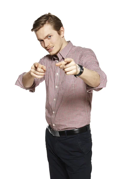 Young man against a white background — Stock Photo, Image